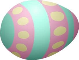 Pink green yellow easter egg